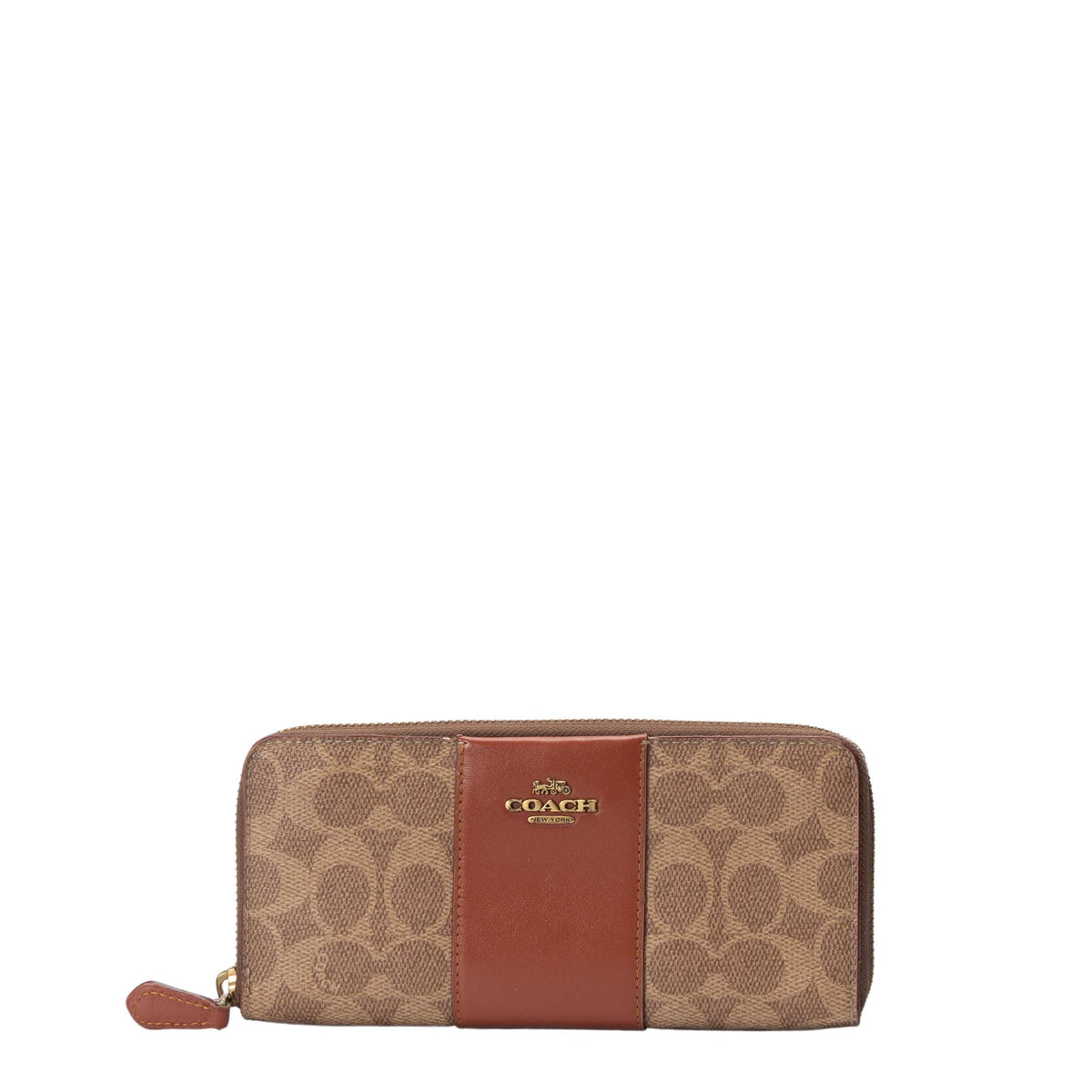 Coach Accordion Brown Zip Wallet