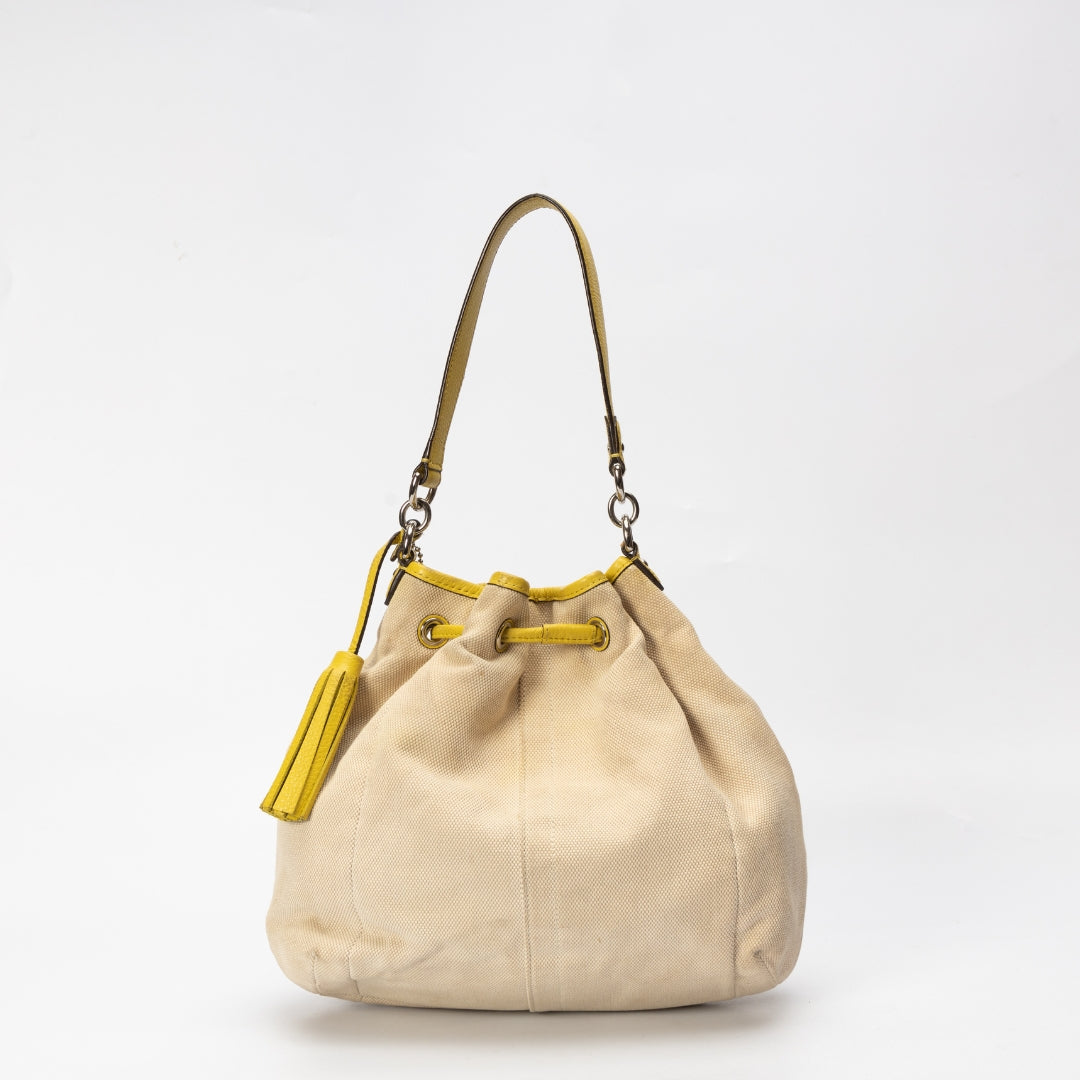 Coach Avery Canvas Drawstring Shoulder Bag