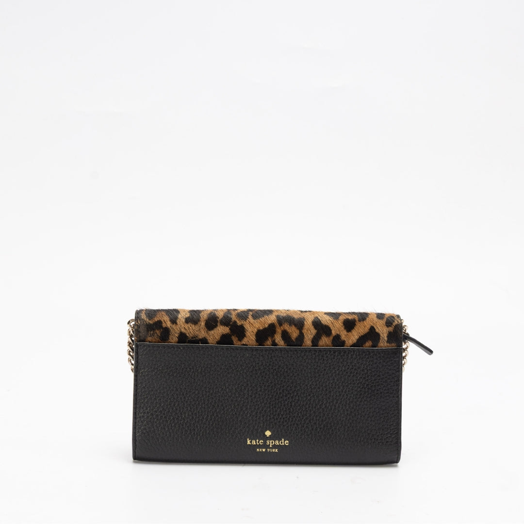 Kate Spade Leopard Print Milou Chain Clutch