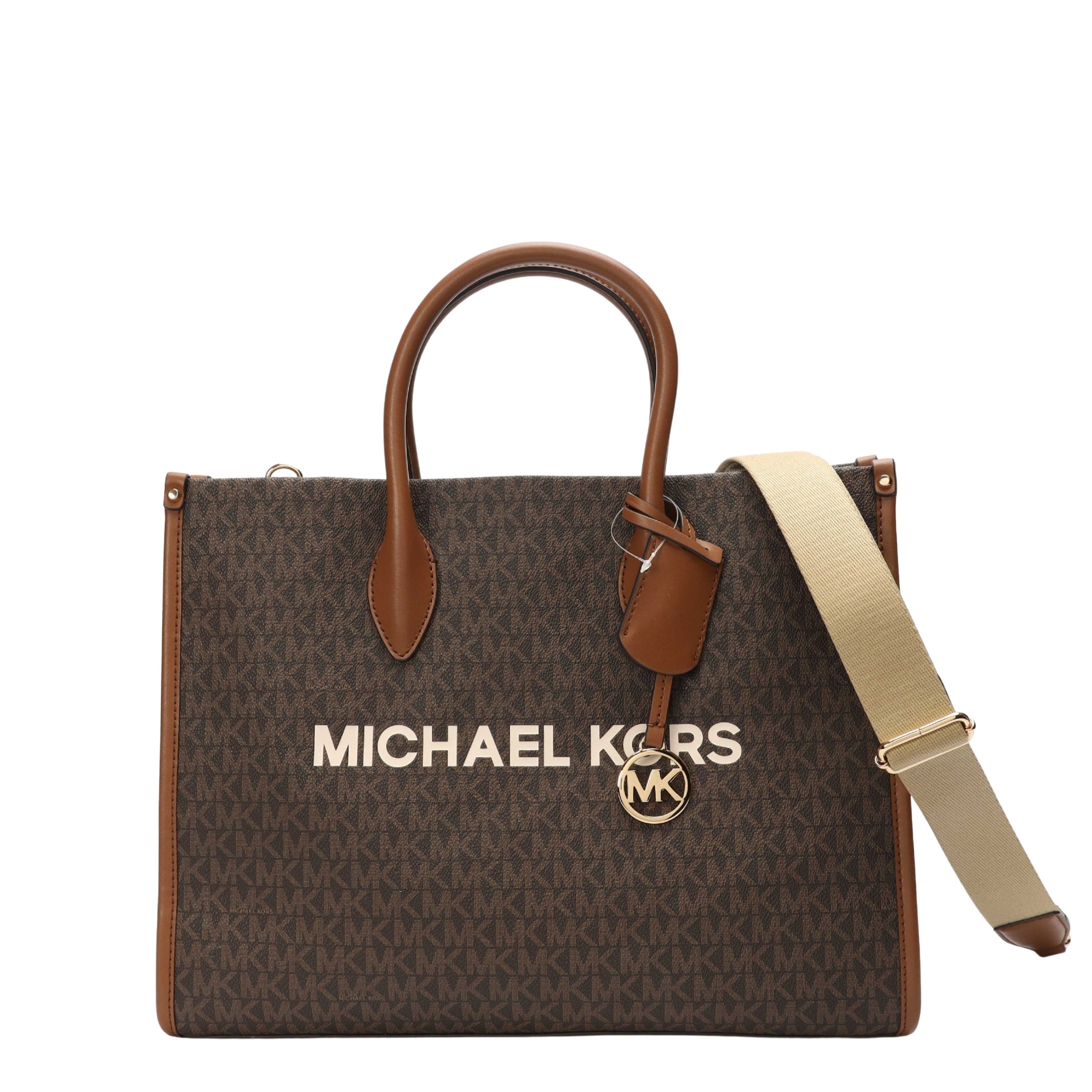 Michael Kors Mirella Brown Logo Tote