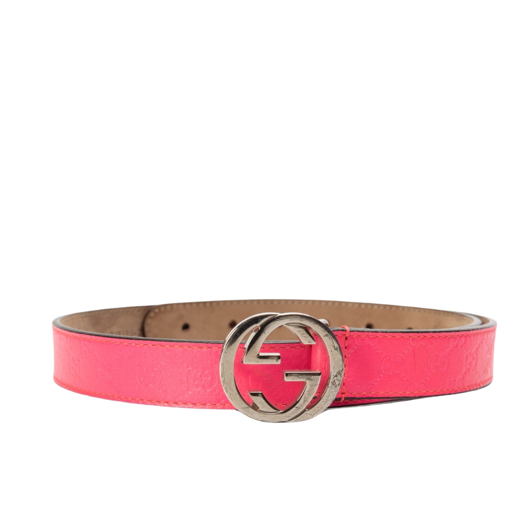 Gucci Pink GG Buckle Belt