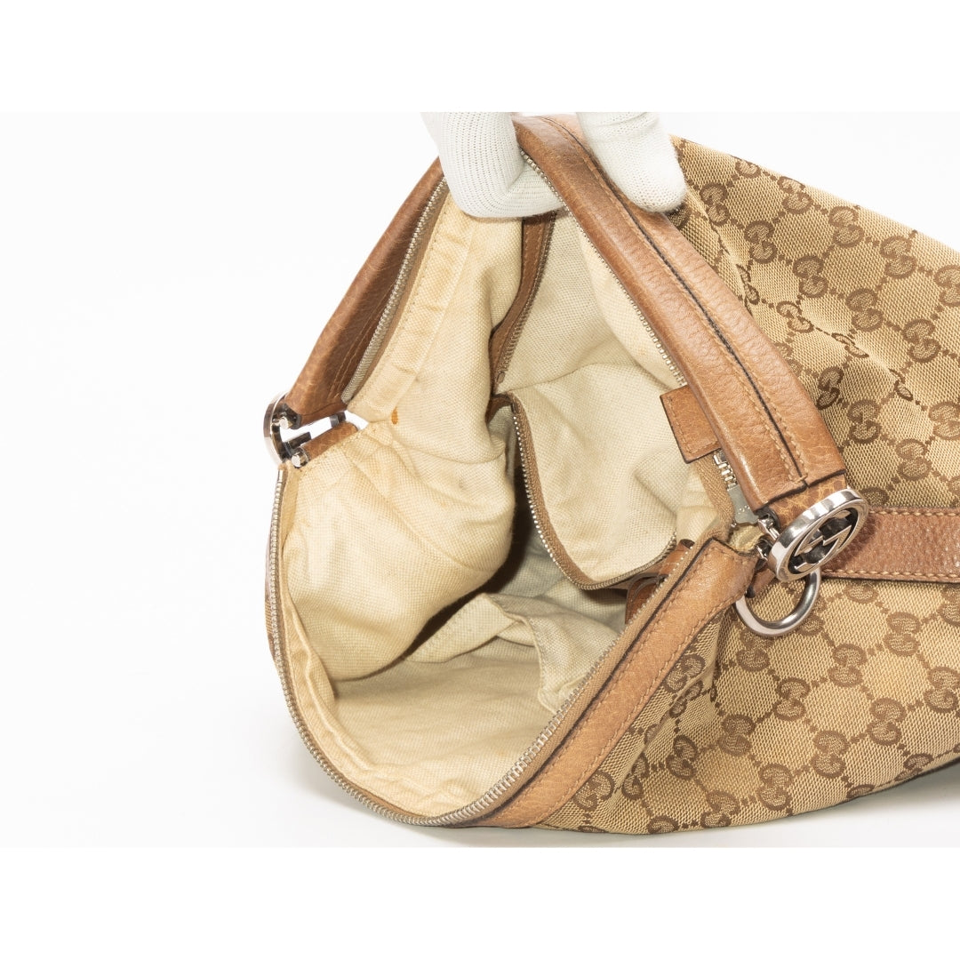 Gucci GG Canvas and Leather Princy Hobo Bag