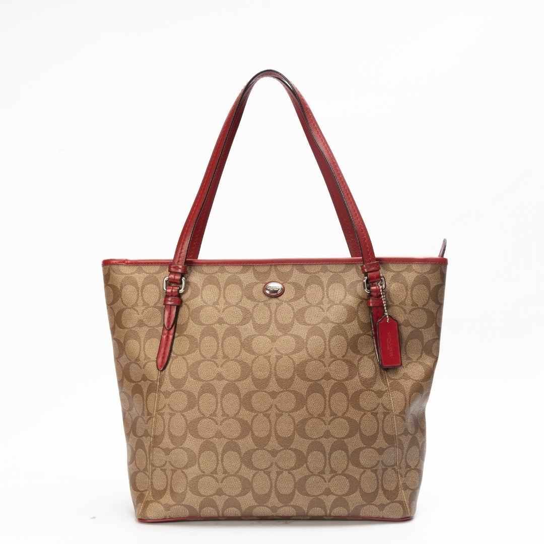 Coach Taylor Medium Signature Canvas Tote Bag