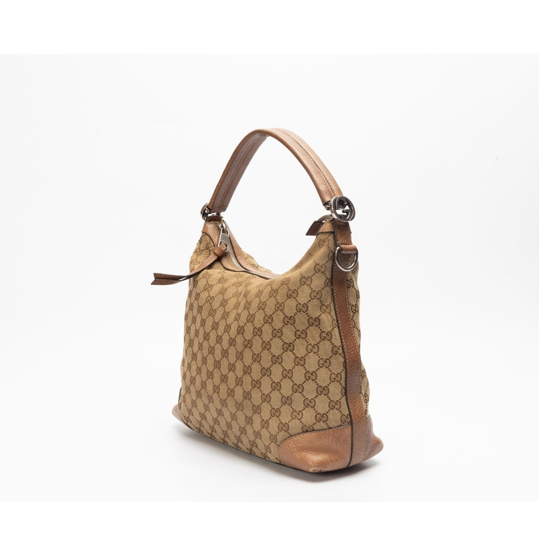 Gucci GG Canvas and Leather Princy Hobo Bag