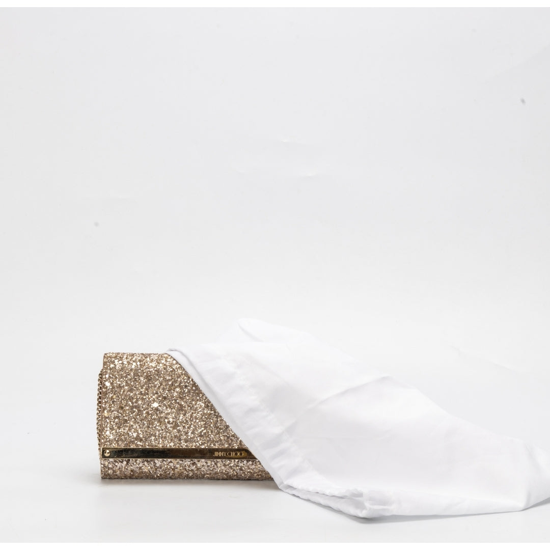 Jimmy Choo Glitter Fabric Milla Chain Wallet