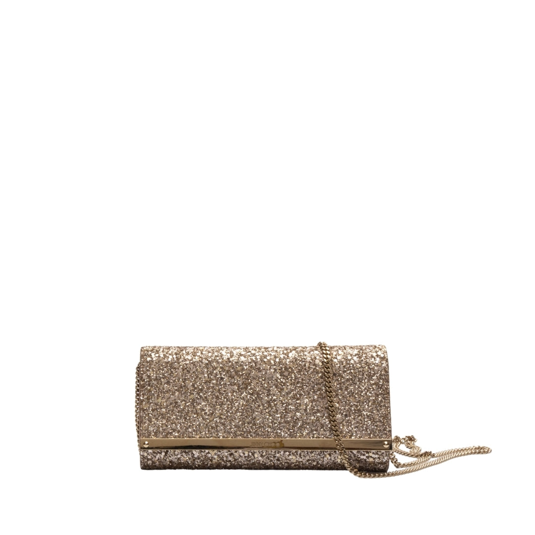 Jimmy Choo Glitter Fabric Milla Chain Wallet
