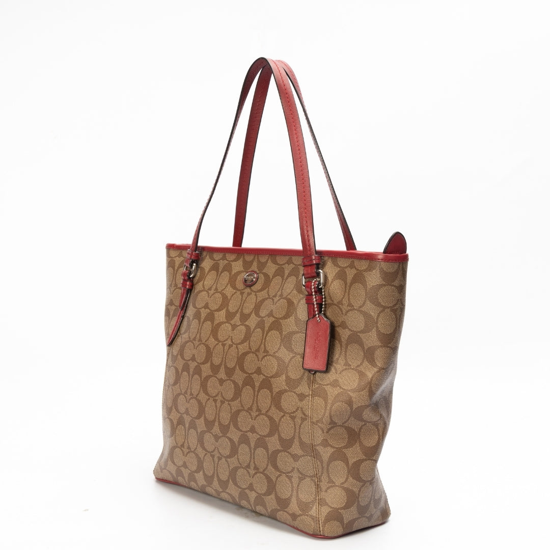 Coach Taylor Medium Signature Canvas Tote Bag