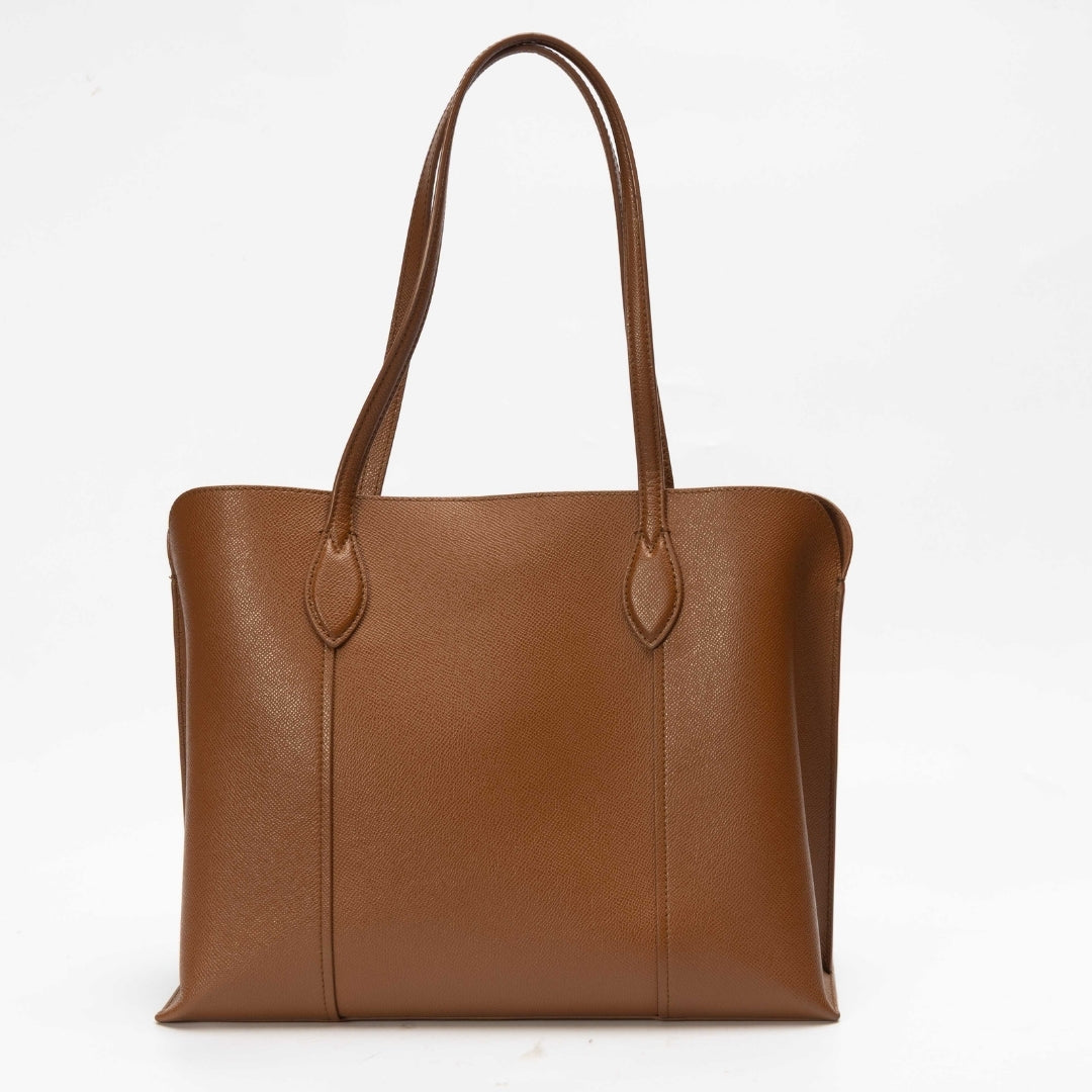 Furla Cognac Vittoria Medium Leather Tote