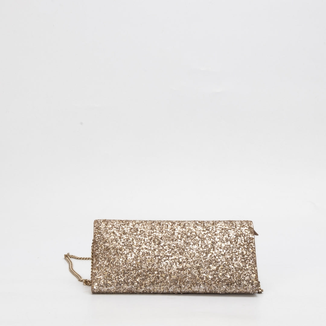Jimmy Choo Glitter Fabric Milla Chain Wallet