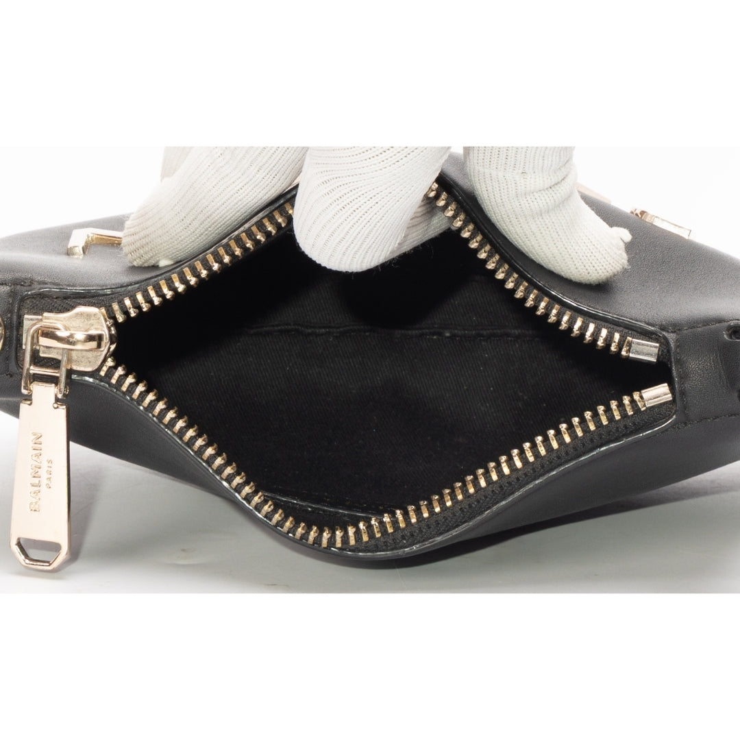 Balmain Black Gold-tone Logo Crossbody Bag
