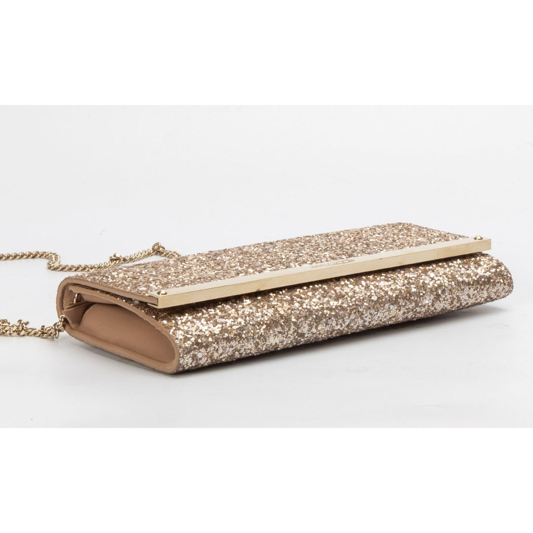 Jimmy Choo Glitter Fabric Milla Chain Wallet