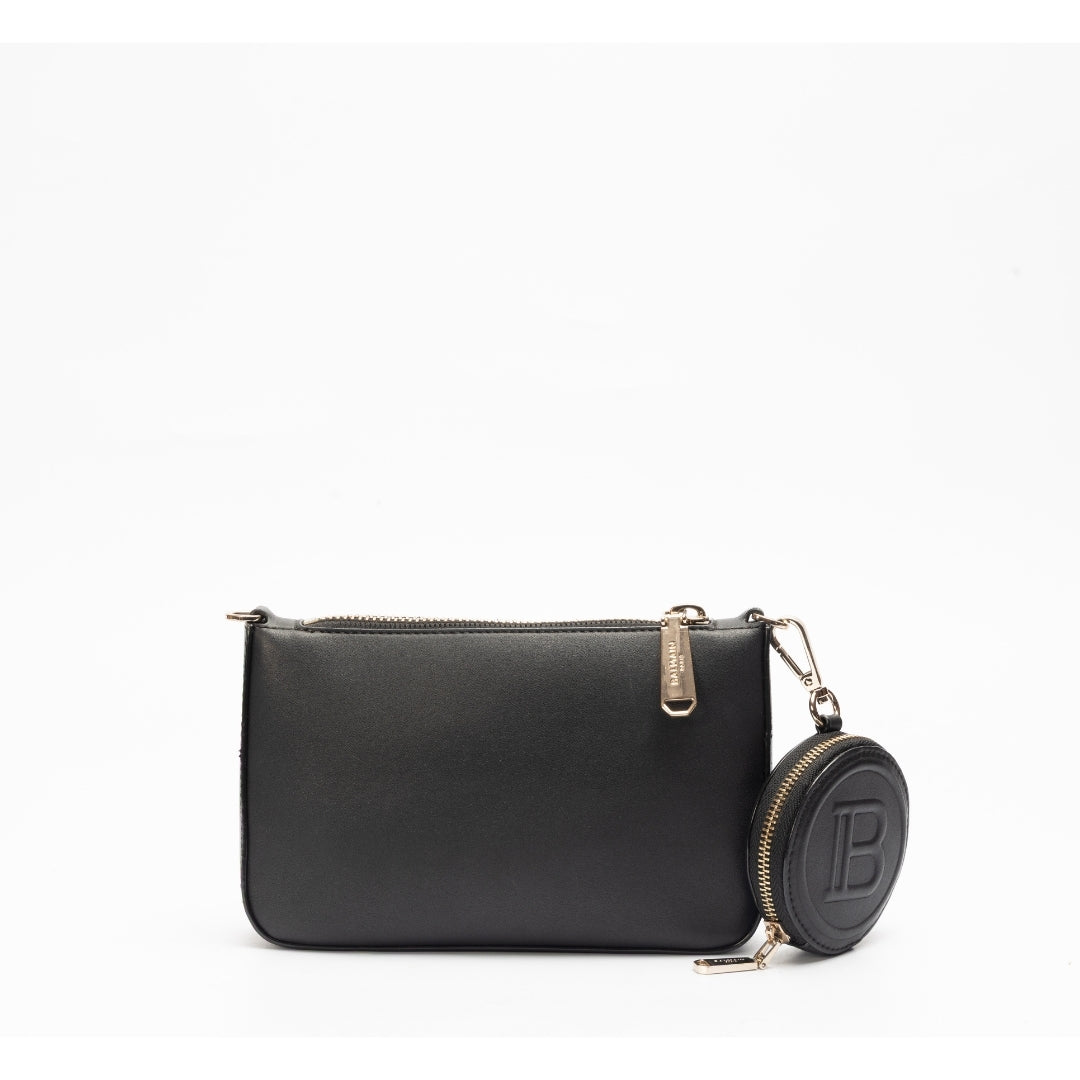 Balmain Black Gold-tone Logo Crossbody Bag