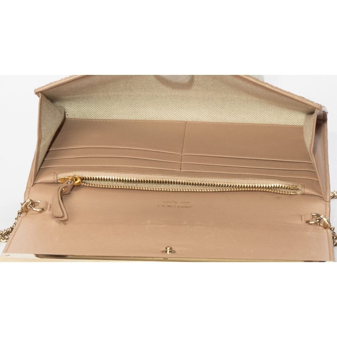 Jimmy Choo Glitter Fabric Milla Chain Wallet