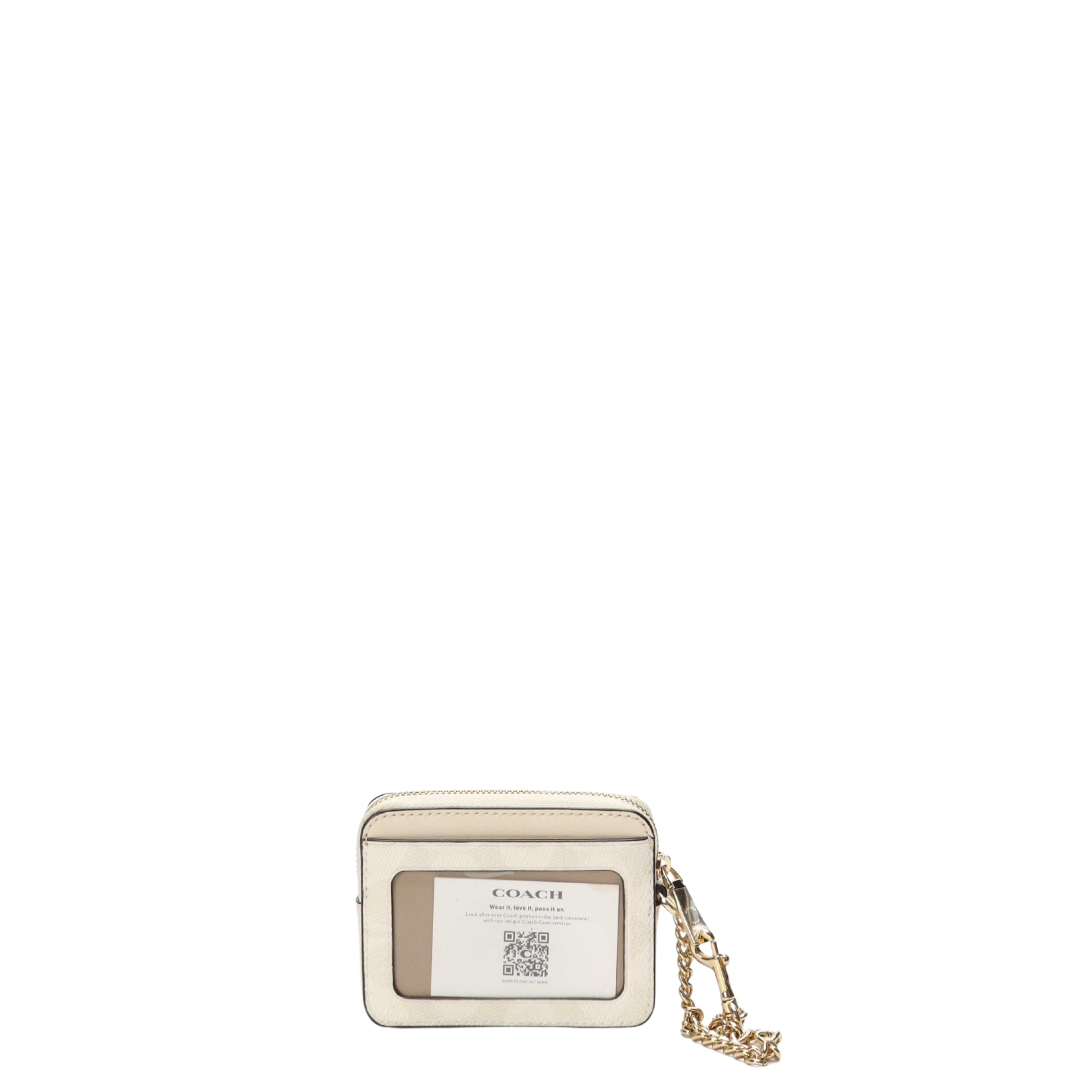 Coach Signature Canvas Zip Card Case