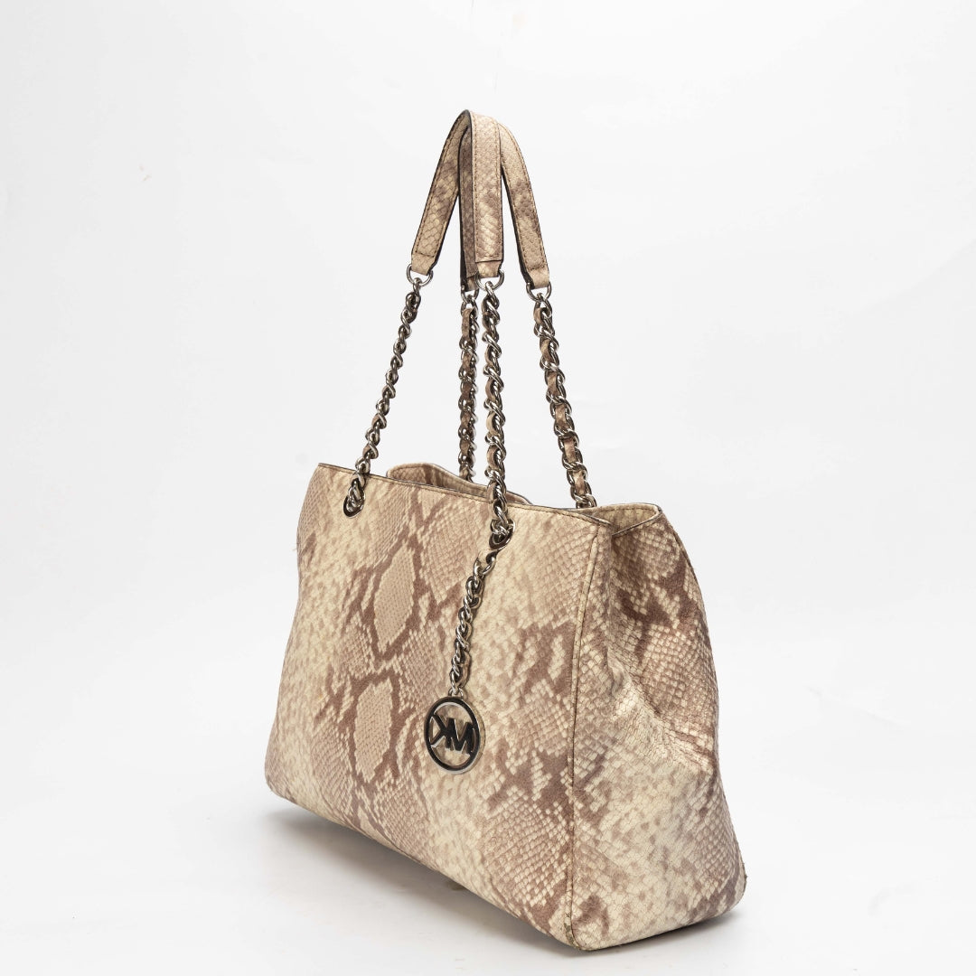 Michael Kors Python Embossed Leather Shoulder Bag
