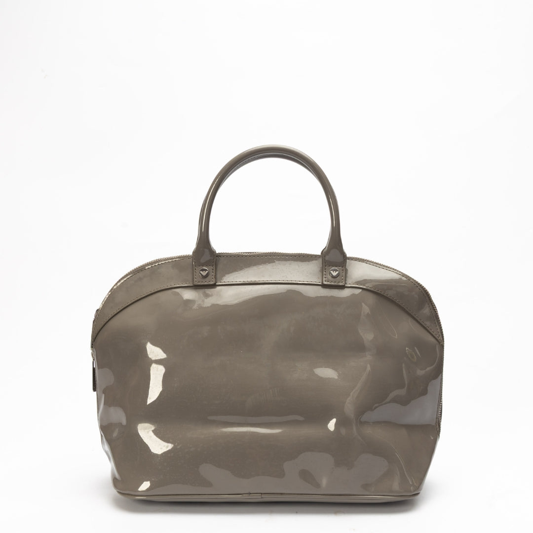 Armani Jeans Patent Bowler Satchel