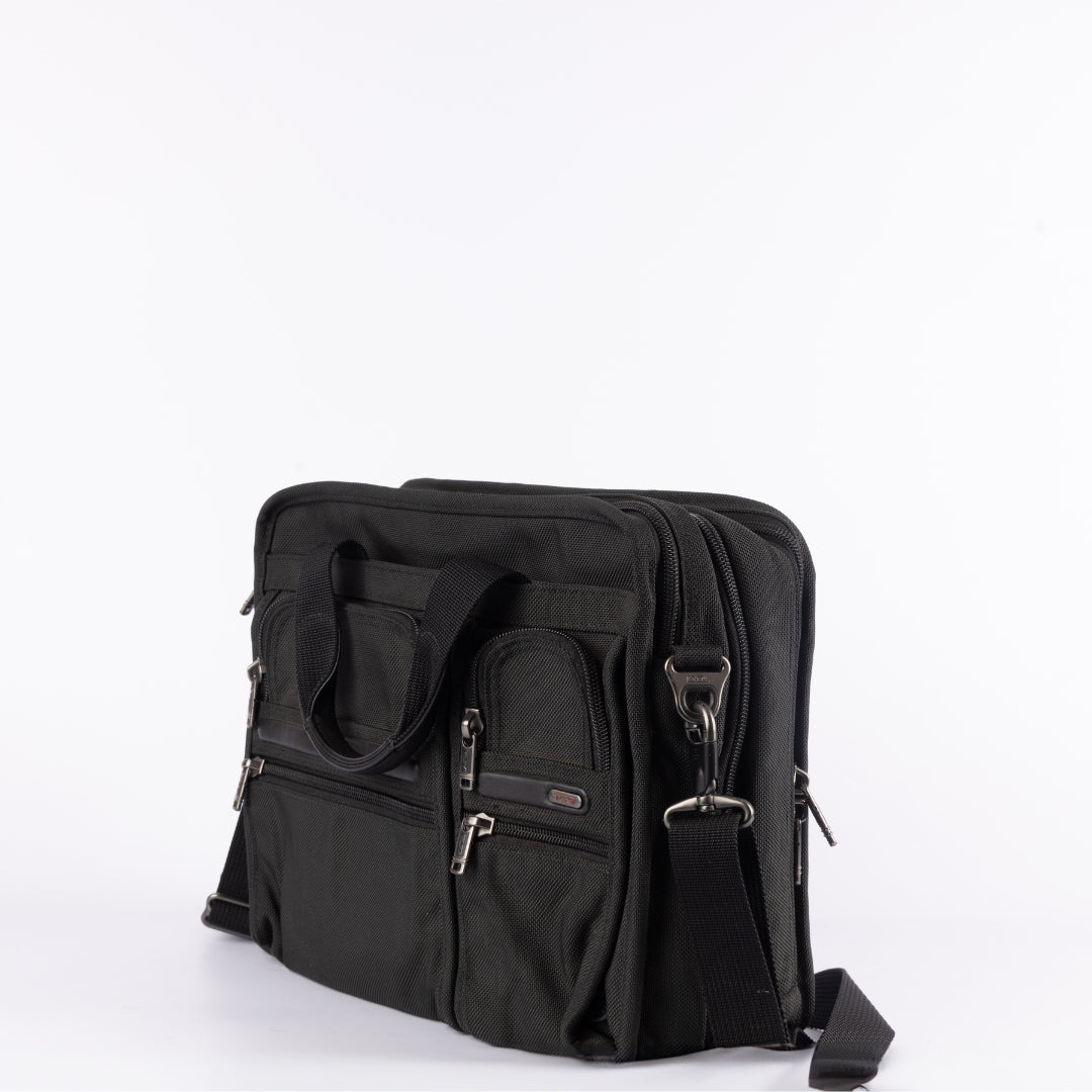 Tumi Black Nylon Laptop Brief Bag