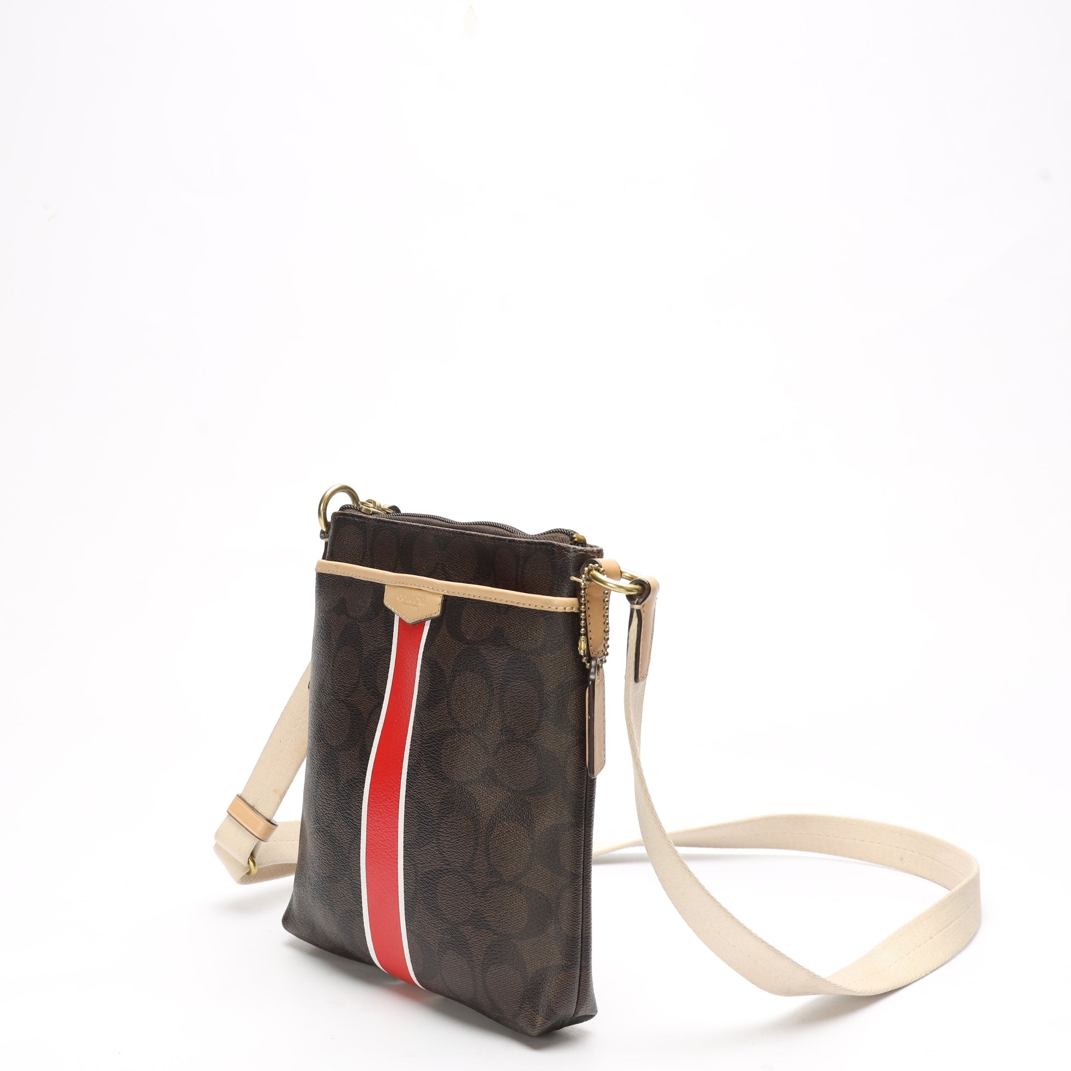 Coach Kitt Brown Canvas Crossbody Bag