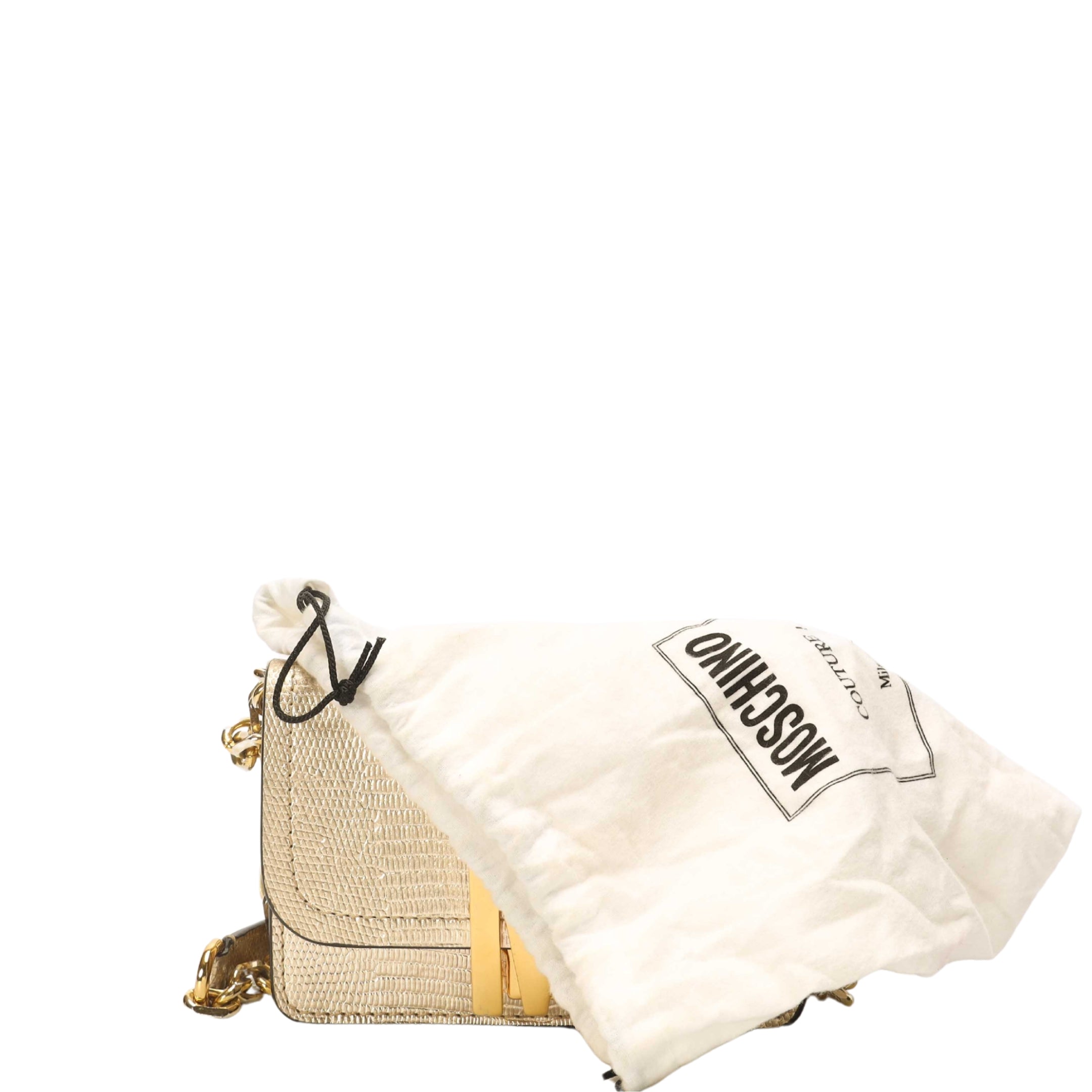 Moschino Logo Metallic Crossbody Bag