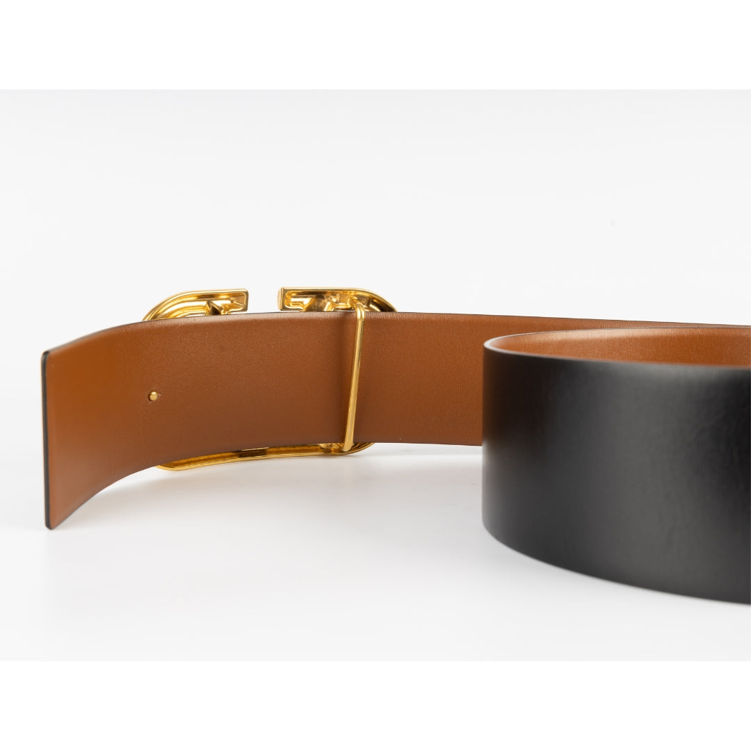 Valentino Garavani Vlogo Reversible Leather Belt