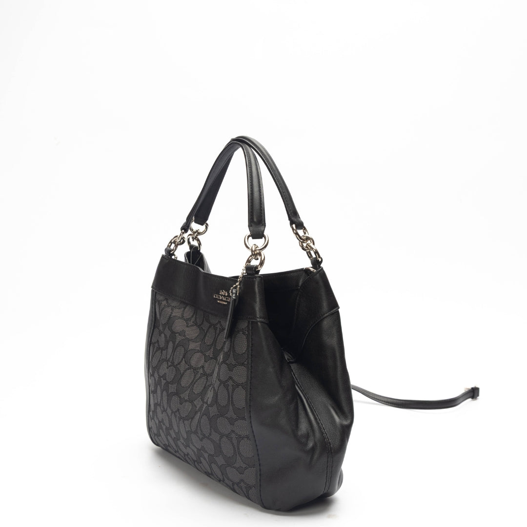 Coach Black Lexy Signature Jacquard Shoulder Bag
