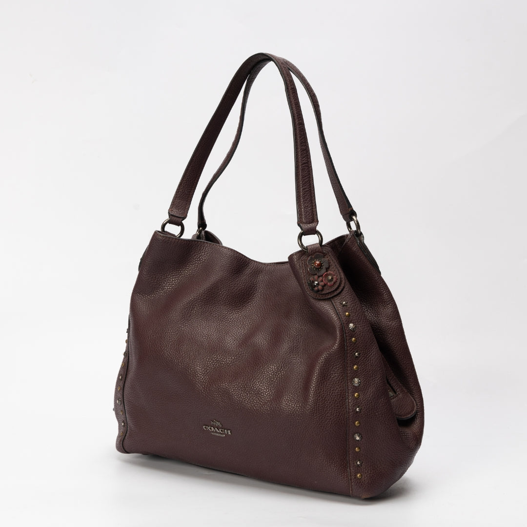 Coach Burgundy Leather Edie Shoulder Bag