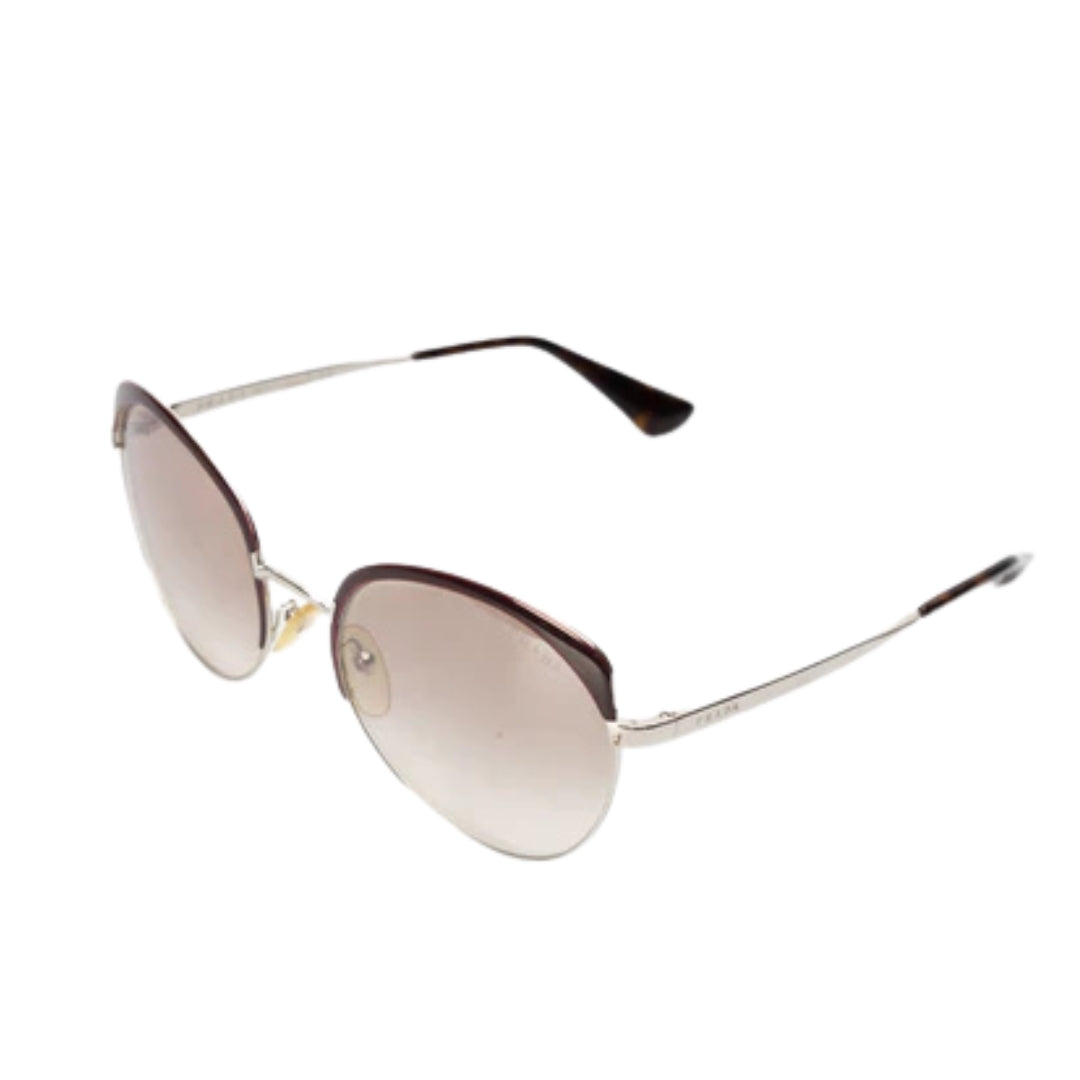 Prada Silver Full Rim Round Sunglasses
