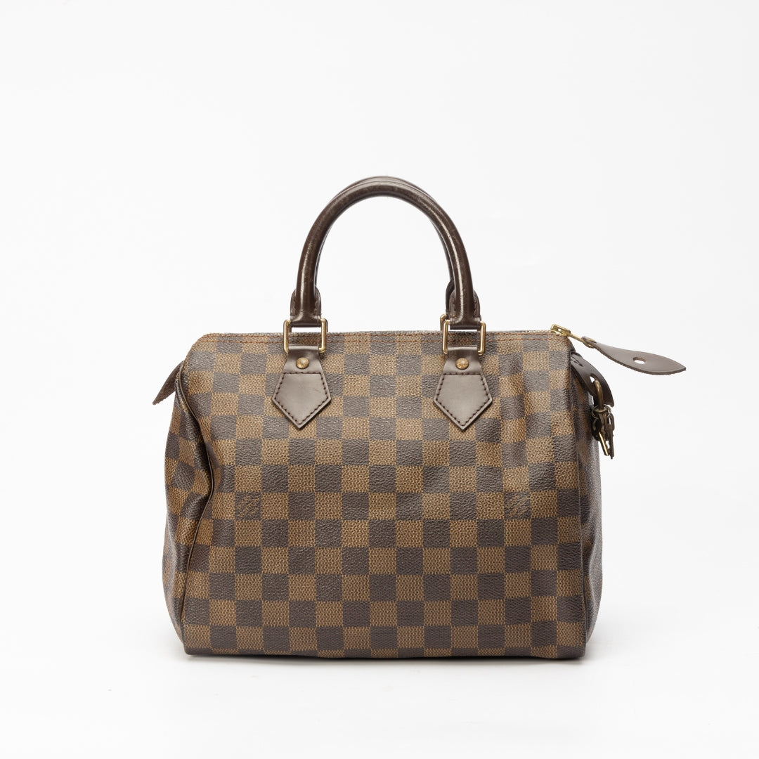 Louis Vuitton Damier Ebene Canvas Speedy 25 Bag