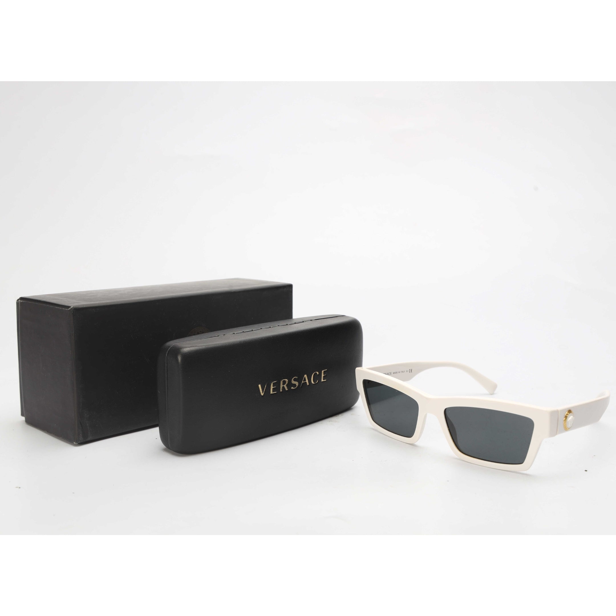 Versace White Rectangle Sunglasses