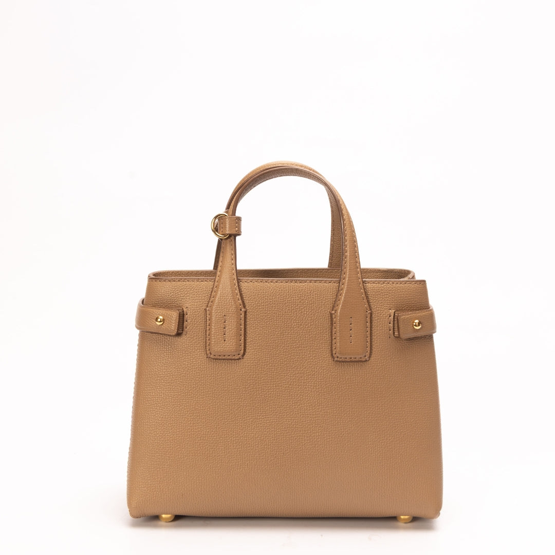 Burberry Beige Banner Derby Convertible Satchel