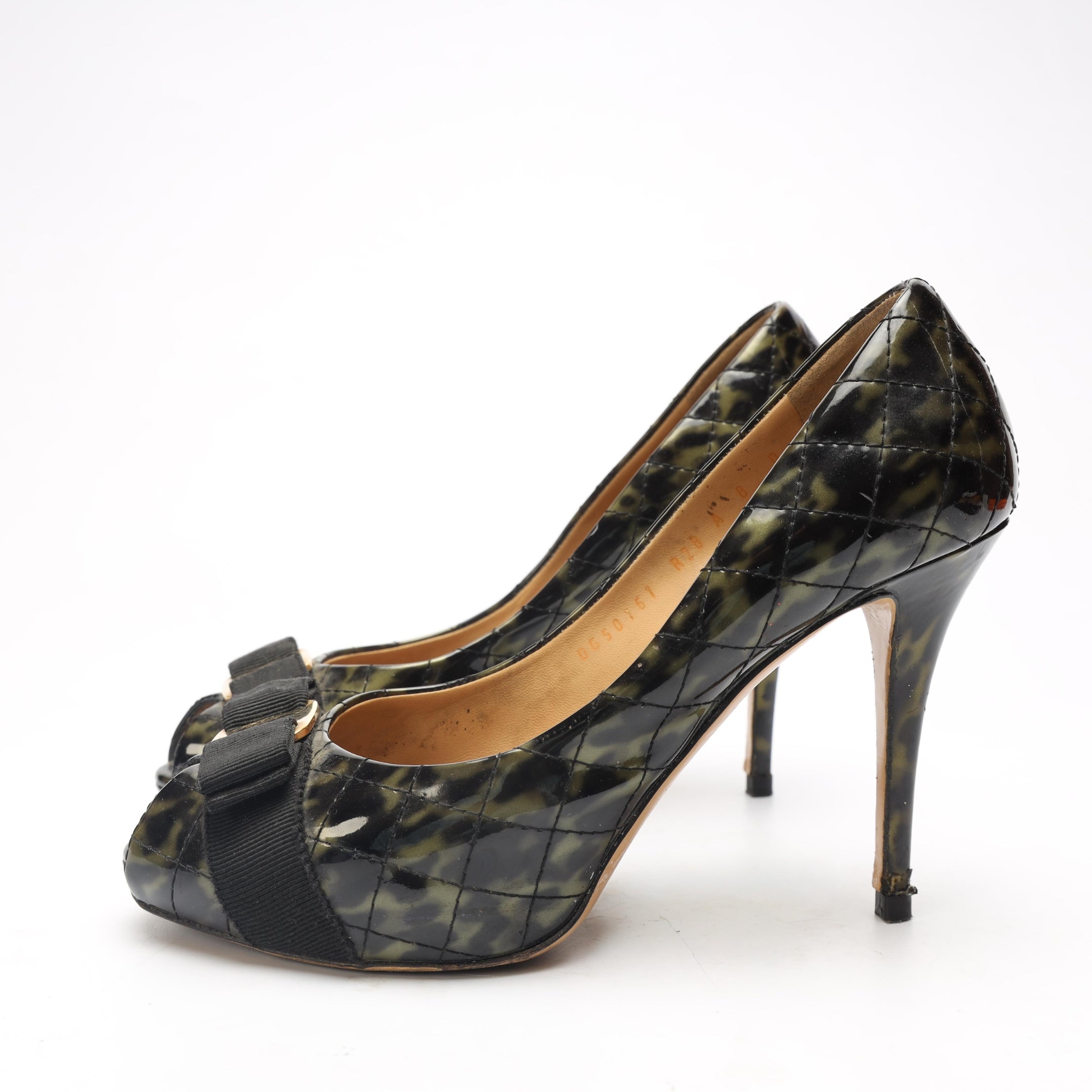 Salvatore Ferragamo Talia Quilted Patent Leather Pumps