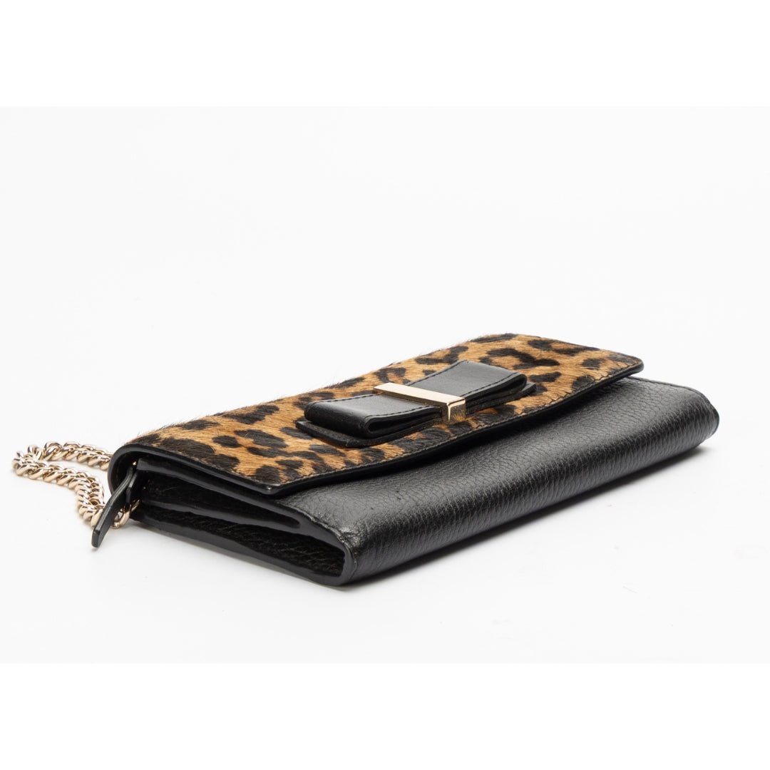 Kate Spade Leopard Print Milou Chain Clutch