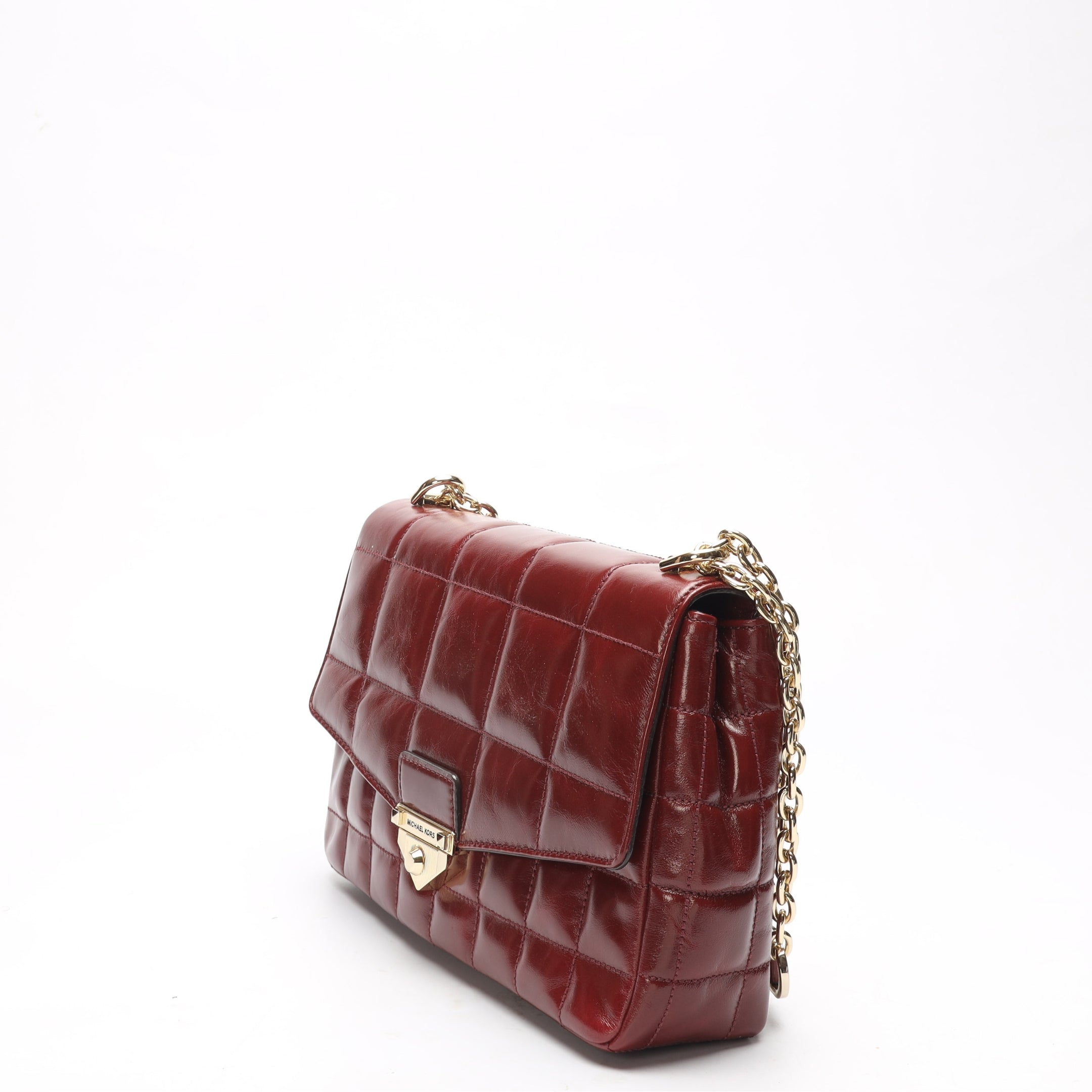 Michael Kors SoHo Maroon Quilted Crossbody Bag