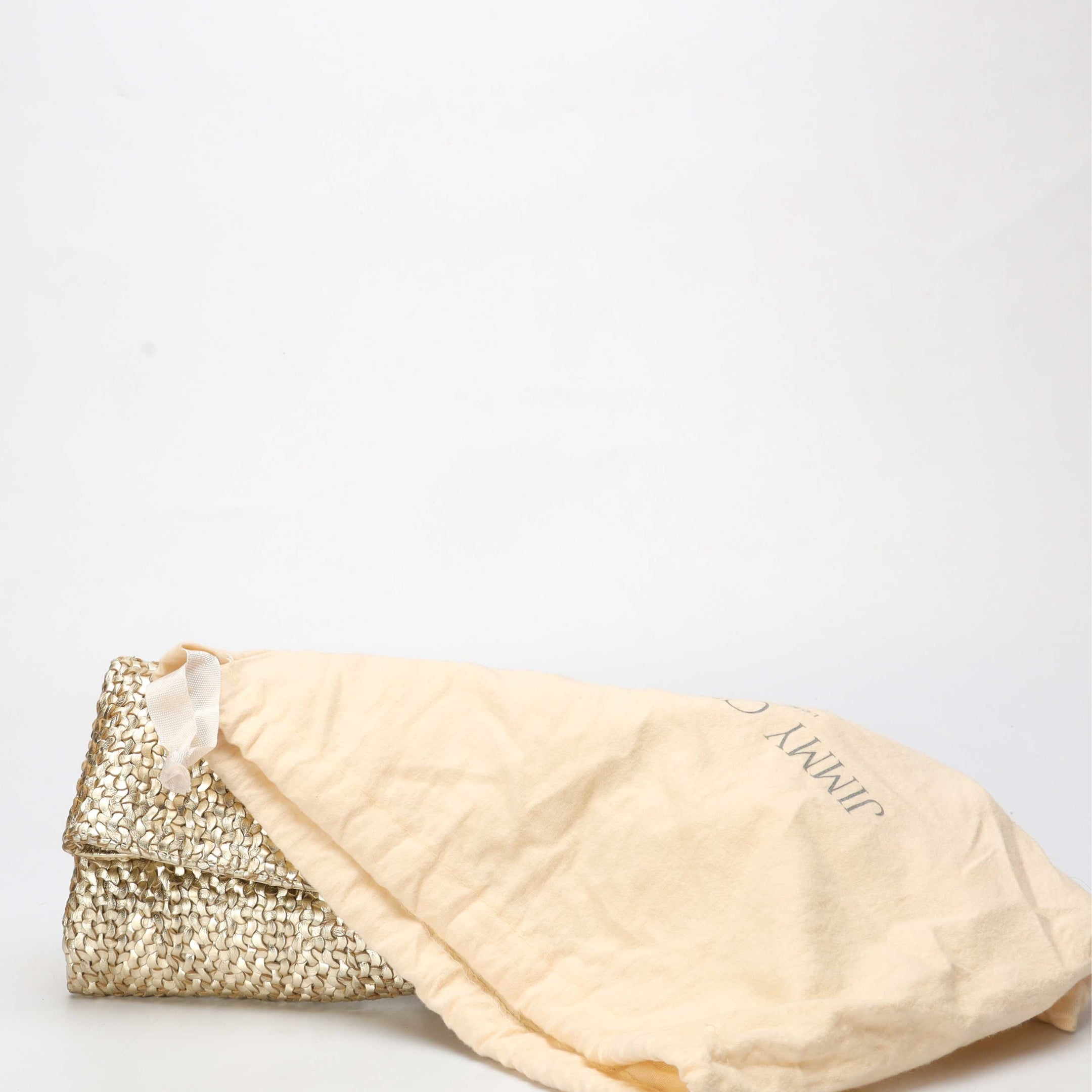 Jimmy Choo Gold Lurex Chandra Embellished Clutch