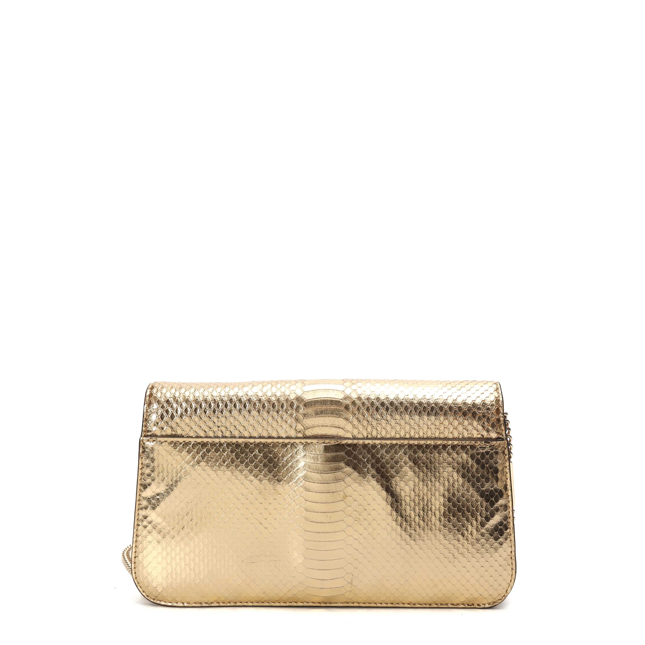 Michael Kors Mott Metallic Gold Chain Clutch