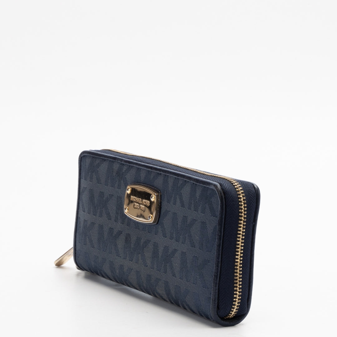 Michael Kors Navy Monogram Continental Wallet