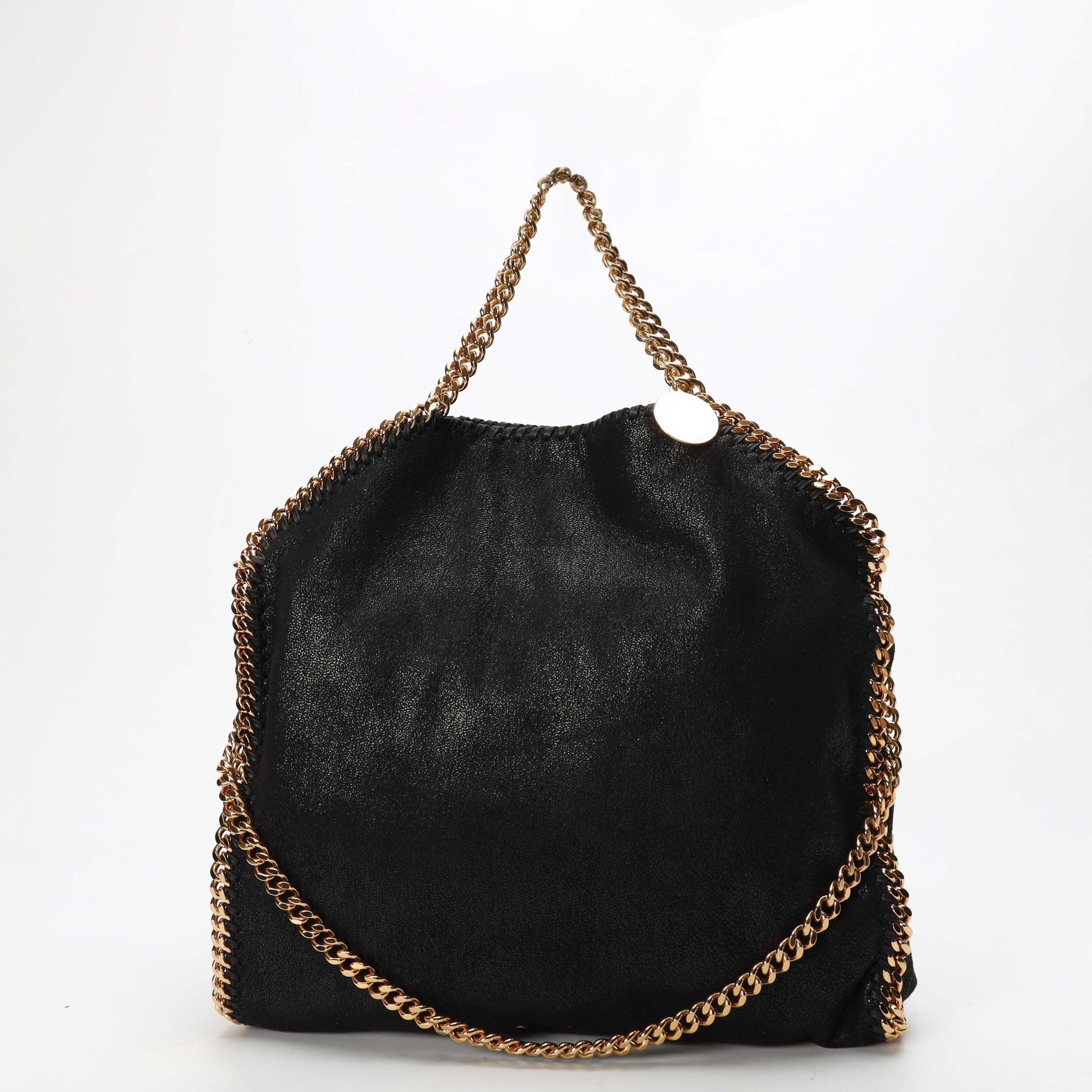 Stella Mccartney Black Falabella Shaggy 3 Chain Tote