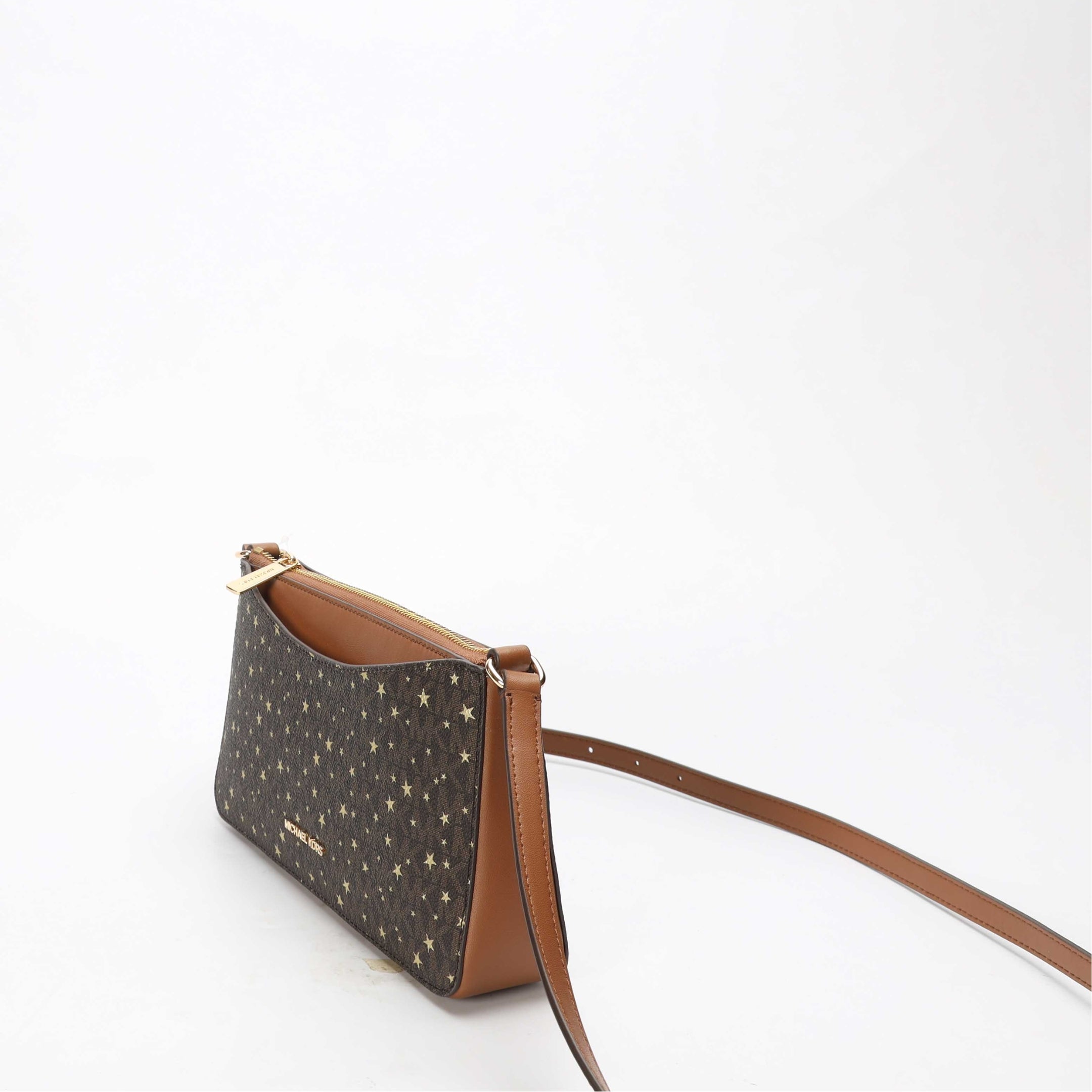 Michael Kors Arden Star Printed Brown Logo Crossbody Bag