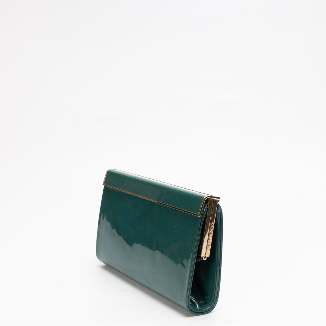 Jimmy Choo Green Carmen Frame Clutch