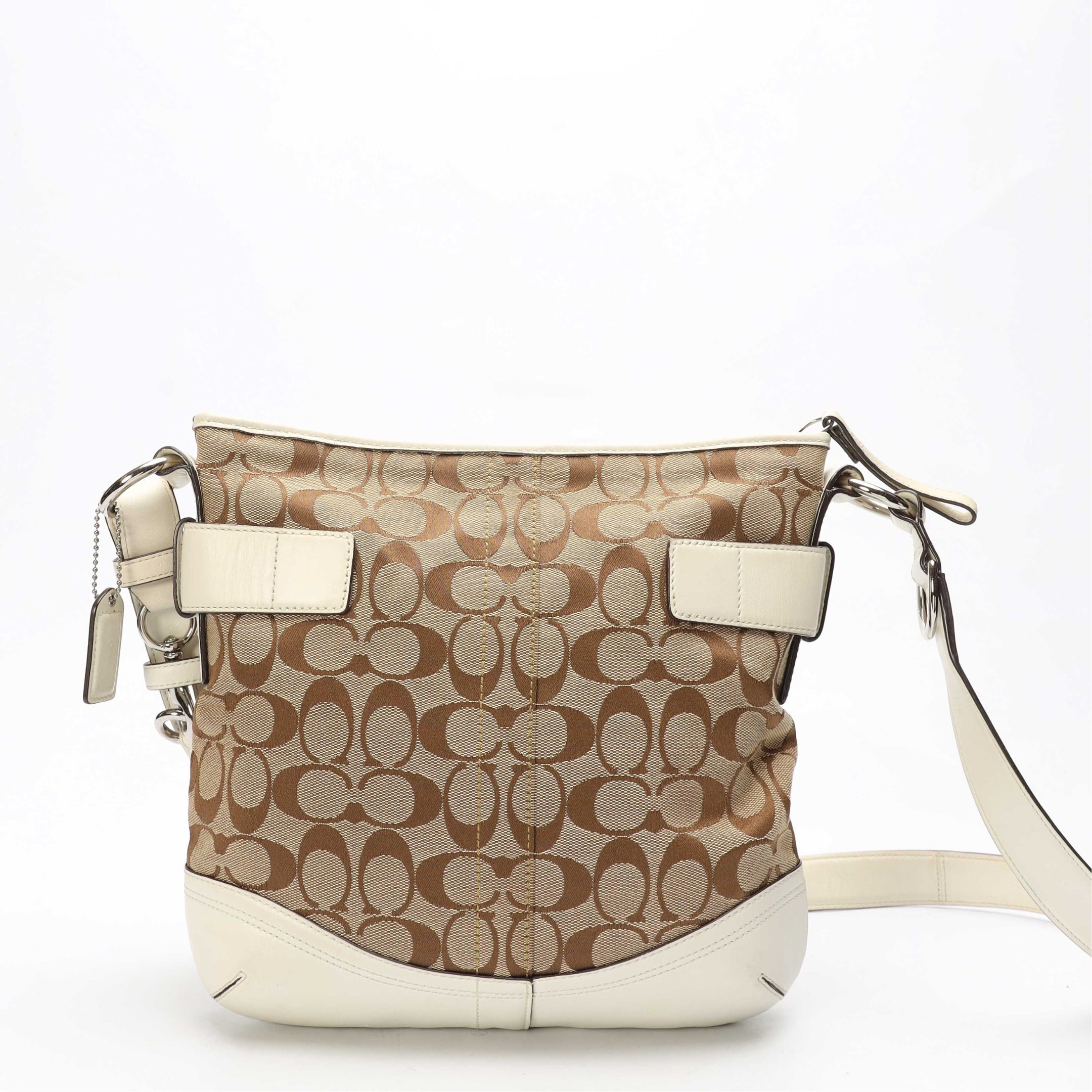 Coach Beige Signature Canvas Crossbody Bag