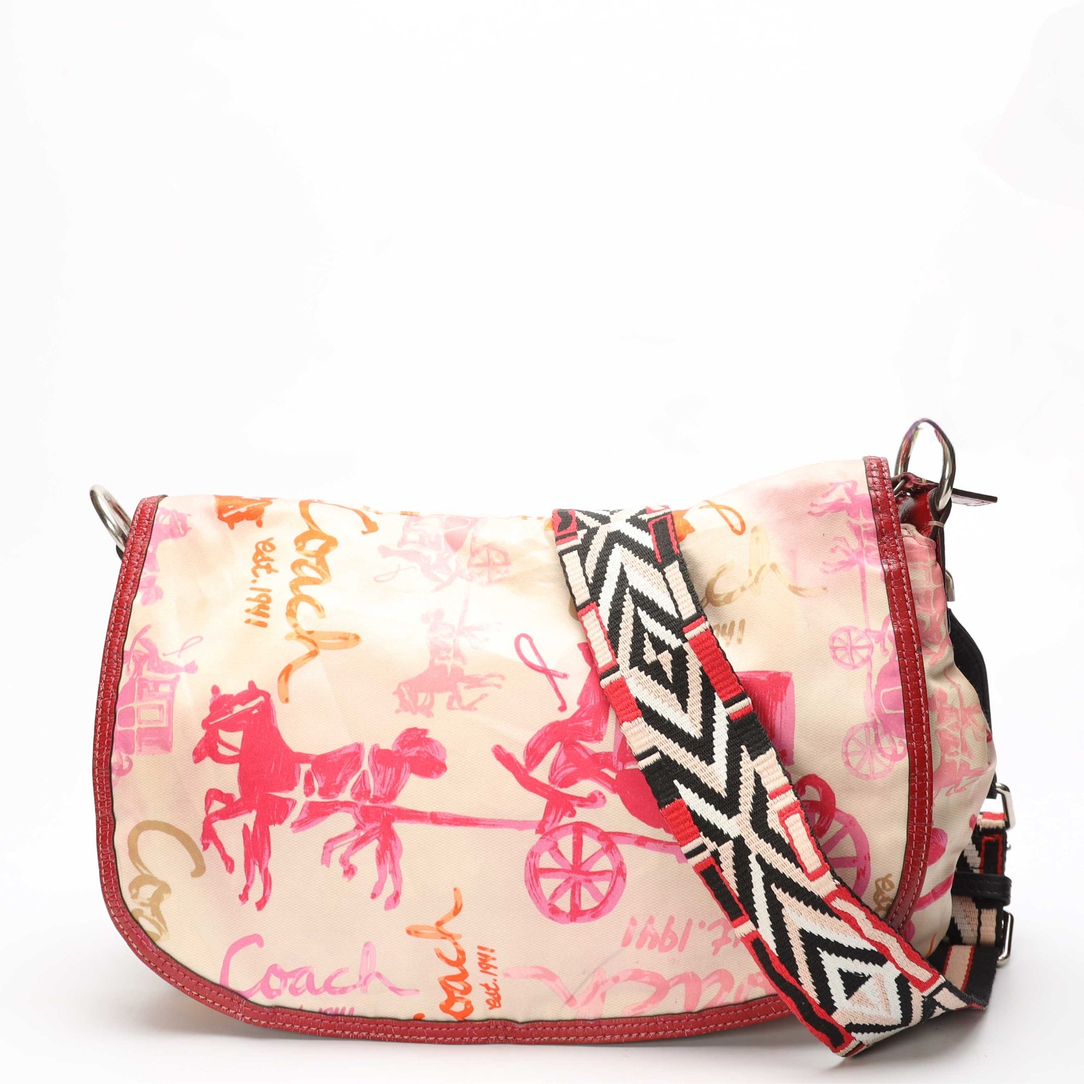 Coach Carriage Print Flap Crossbody Bag