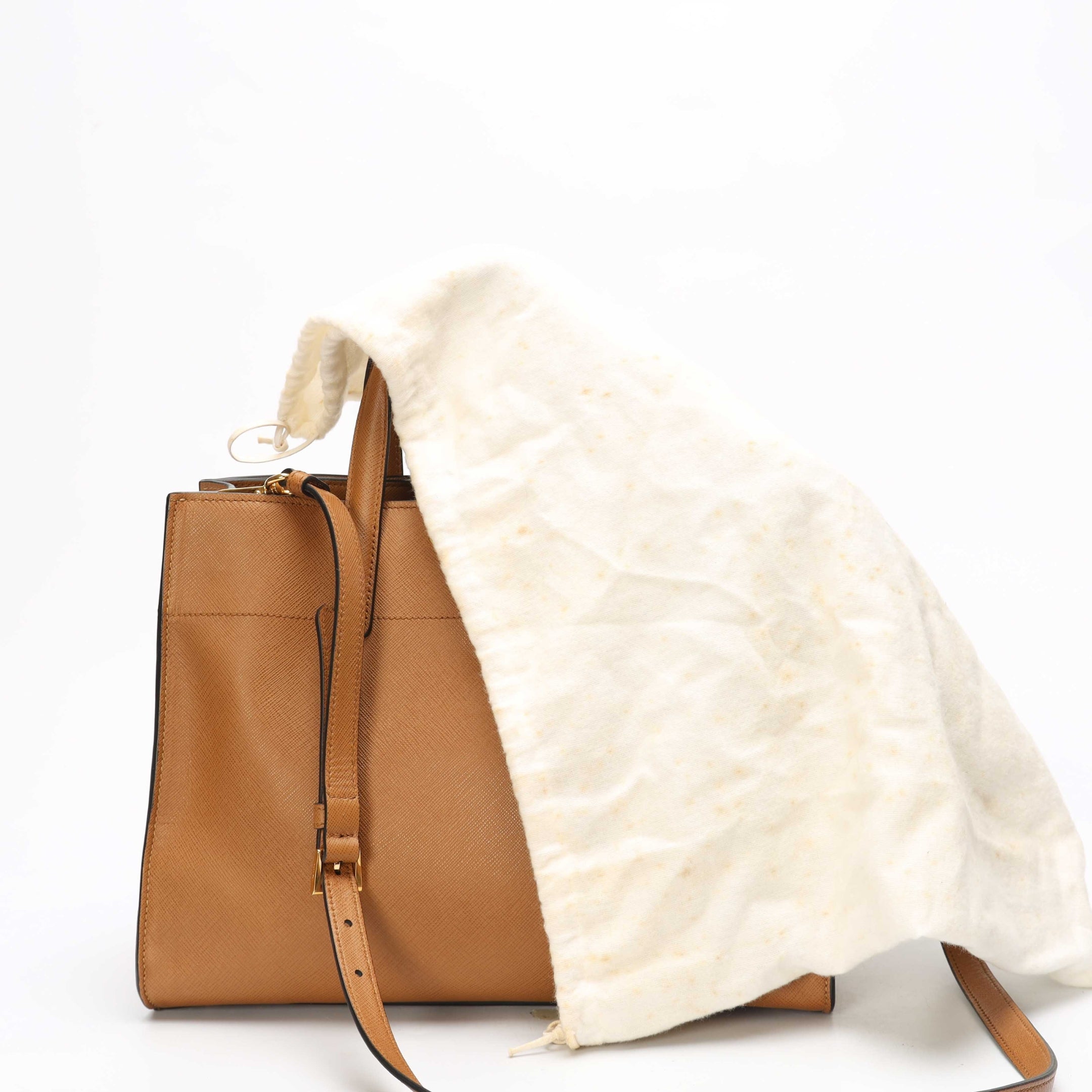 Prada Tan Soft Galleria Convertible Tote
