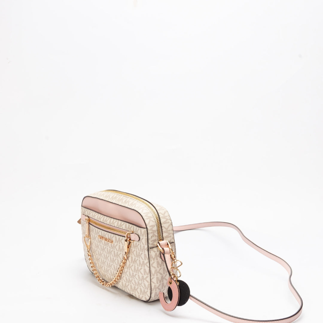 Michael Kors Jet Set Logo Vanilla Crossbody Bag