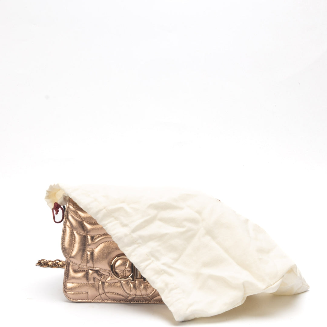 Salvatore Ferragamo Copper Gancini Quilted Crossbody Bag