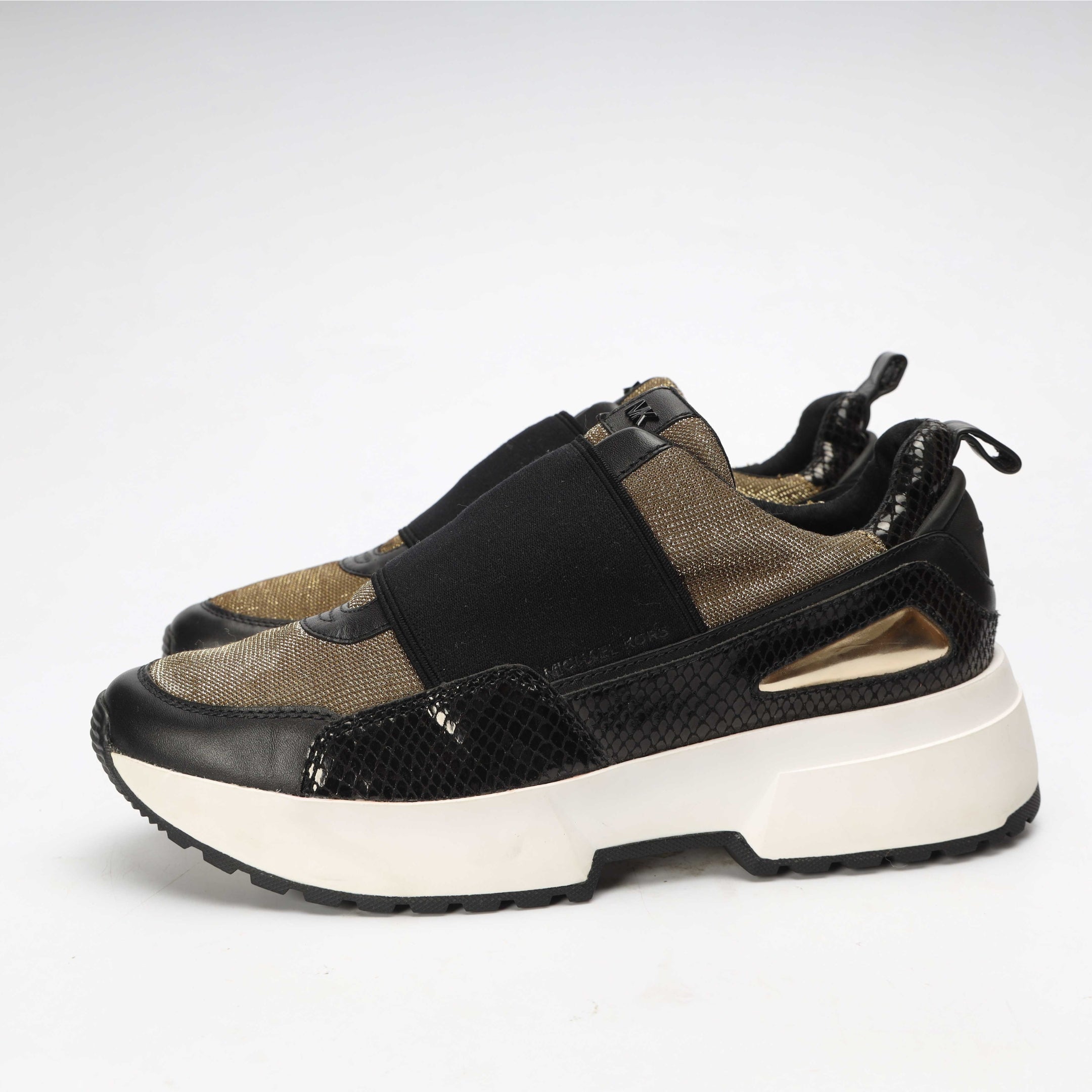 Michael Kors Cosmo Black & Gold Slip-On Trainer