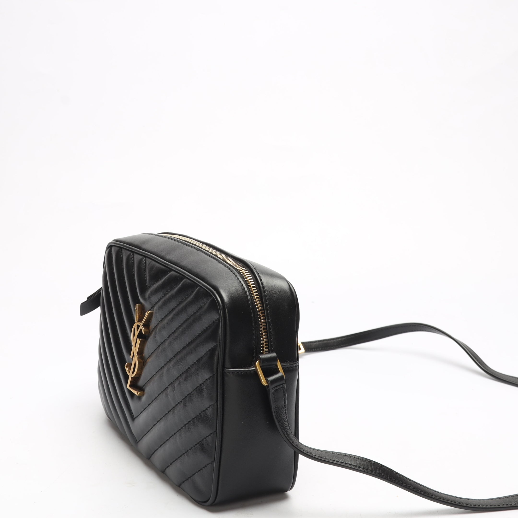 Saint Laurent Black Lou Quilted CrossBody Bag