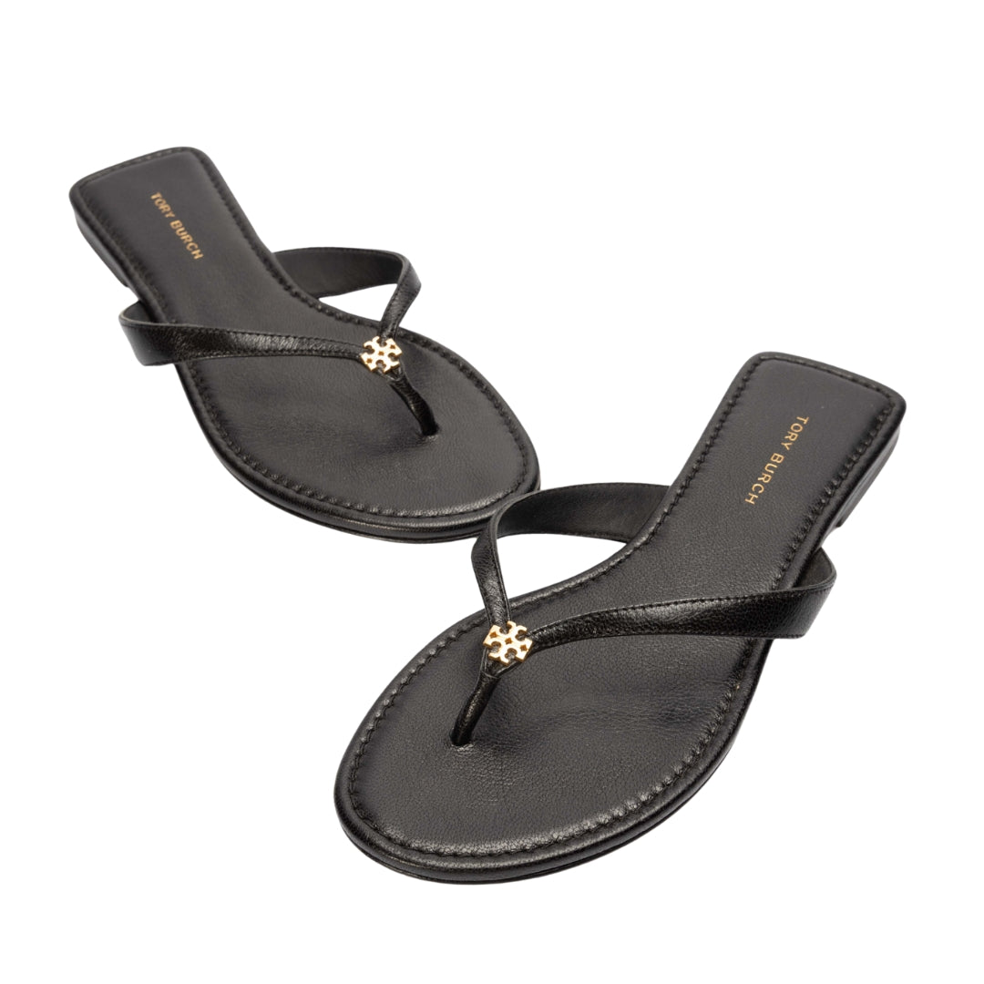 Tory Burch Black Classic Flip Flops