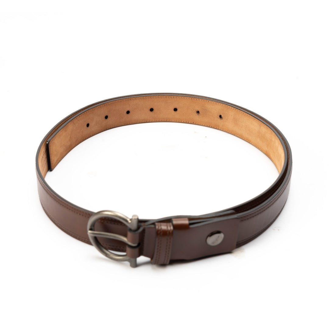 Salvatore Ferragamo Brown Leather Gancio Buckle Belt