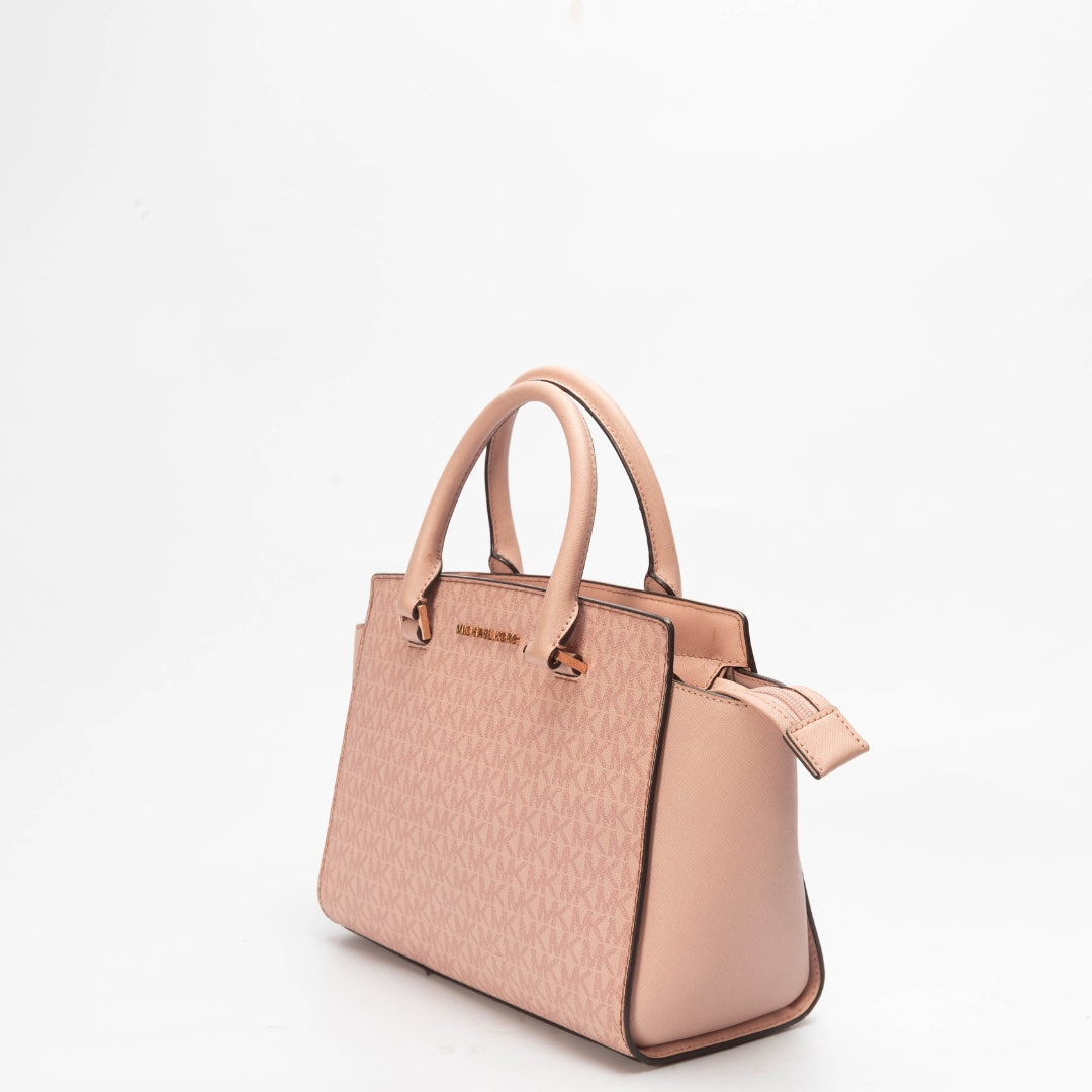 Michael Kors Selma Pink Logo Satchel