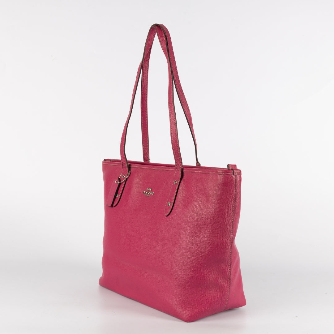 Coach Pink Leather City Zip Tote Bag